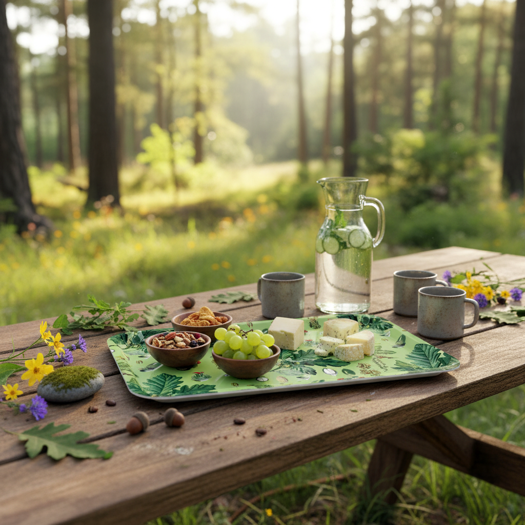 Plateau Bandana Ébène 47,5 × 27,5 cm – plateau de table chêne Made In France