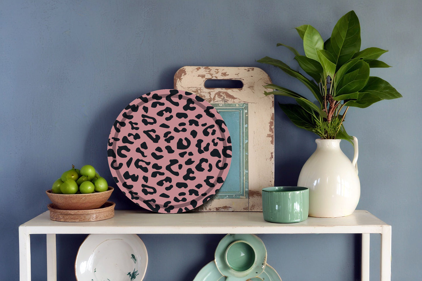 Plateau Léopard Blush Rond