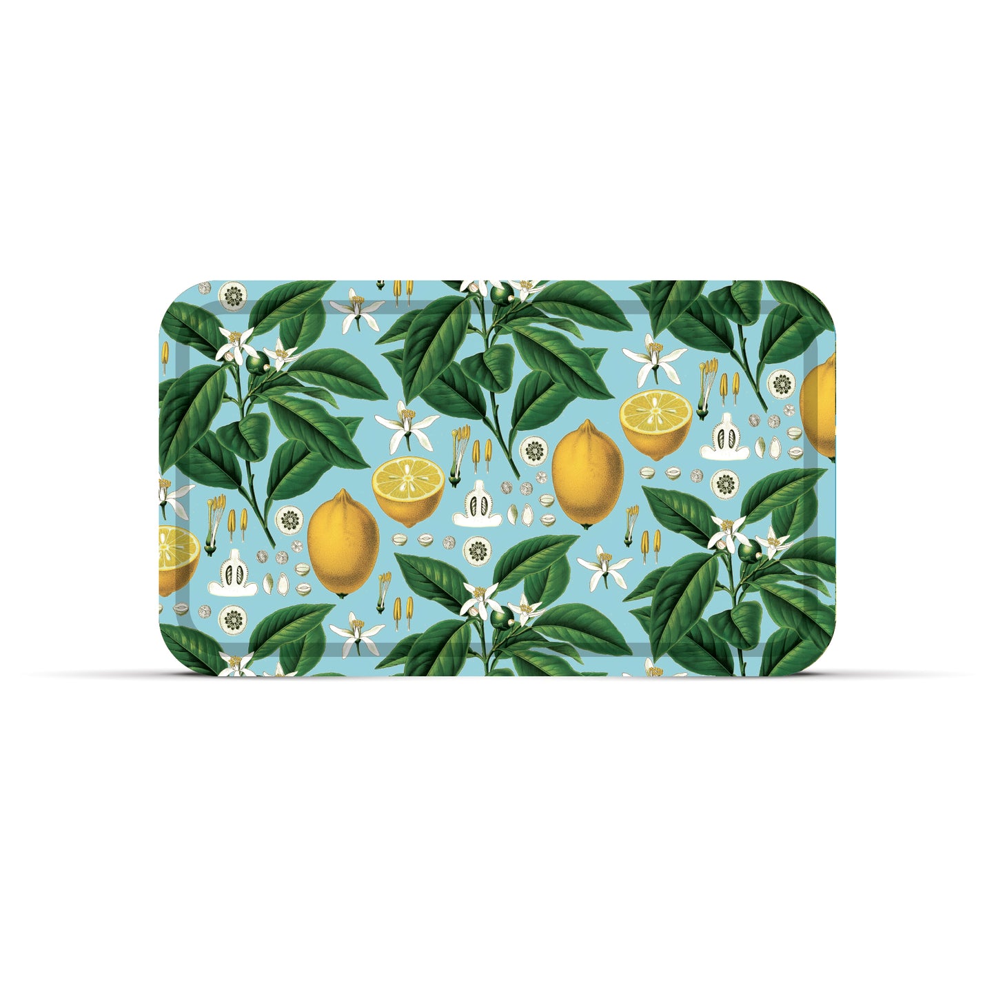 Grand plateau rectangulaire Citron 47,5 × 27,5 cm : plateau bandana citron robuste et déco