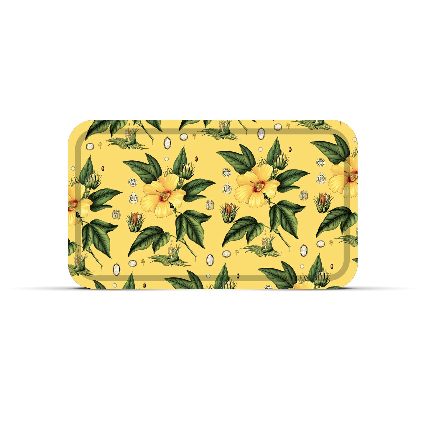 Plateau Nature Fleur de Coton 47,5 x 27,5 cm : grand plateau de service français