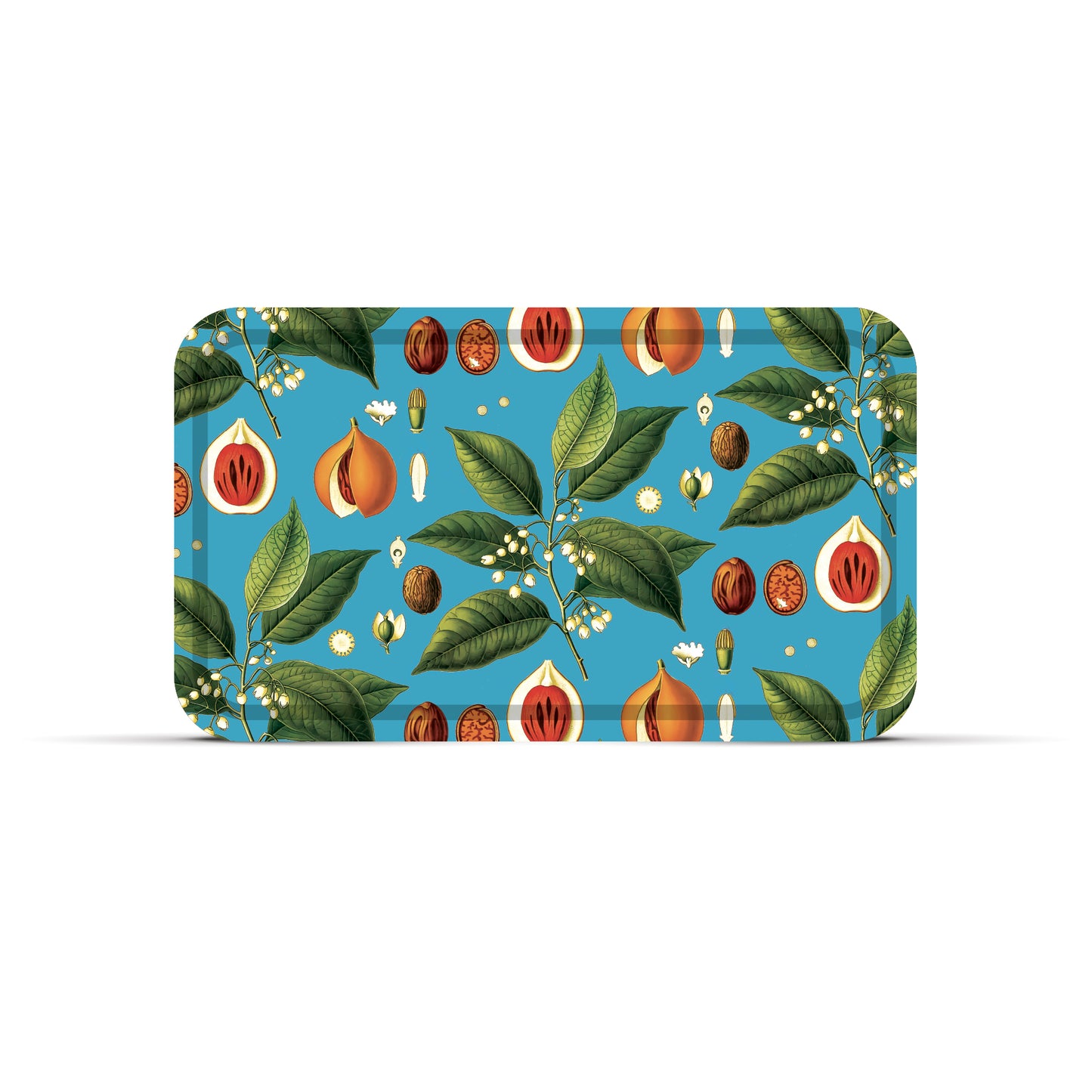 Plateau Nature Muscade 47,5 × 27,5 cm en bouleau, design turquoise Made in France