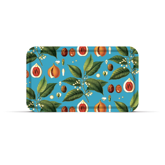 Plateau Nature Muscade 47,5 × 27,5 cm en bouleau, design turquoise Made in France