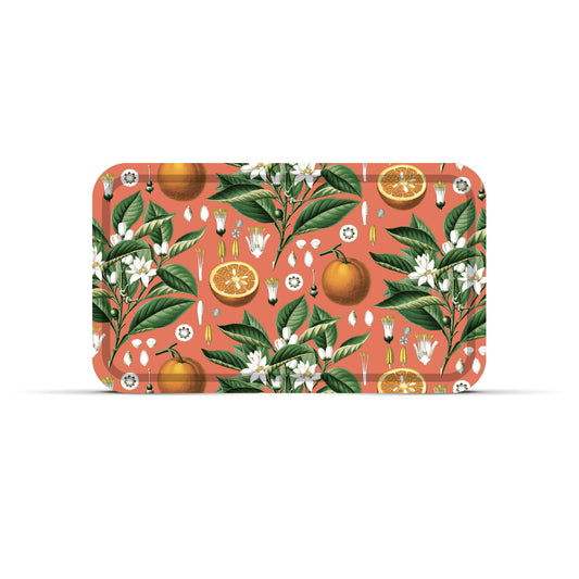 Plateau Nature - Orange : grand plateau rectangulaire décoratif Made in France